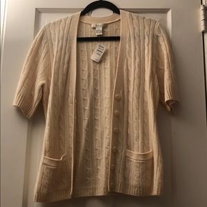 NEW Neiman Marcus Cashmere Short Sleeve Sweater- L